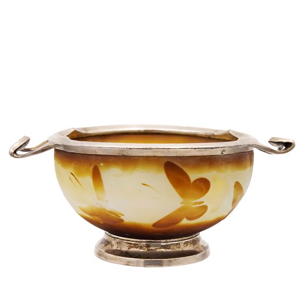 Double-layered glass bowl, Gallè manufacture  (France, early 20th century)  - Auction Old Master and 19th century Paintings Furniture and Sculptures - Colasanti Casa d'Aste