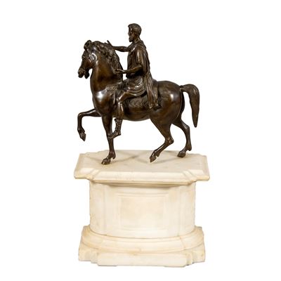 Scultura in Bronzo Brunito e Marmo