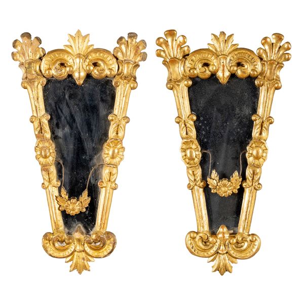 Pair of giltwood mirrors  (Veneto, 18th century)  - Auction Old Master and 19th century Paintings Furniture and Sculptures - Colasanti Casa d'Aste