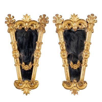 Coppia di Specchiere in Legno Dorato