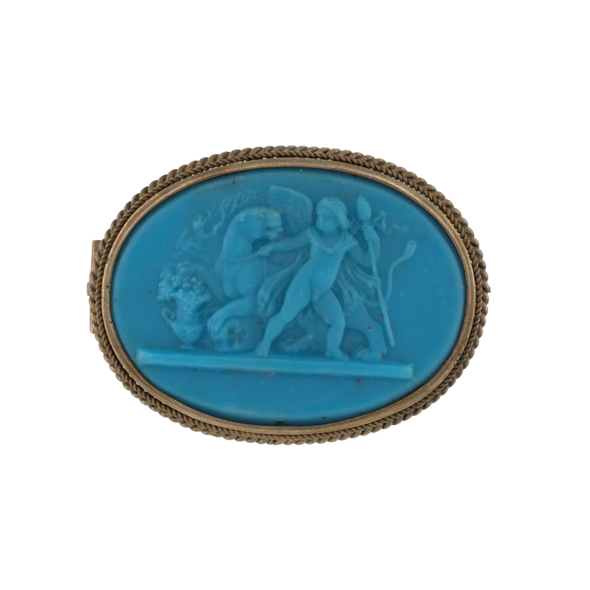 Antica parure in argento dorato e pasta di turchese