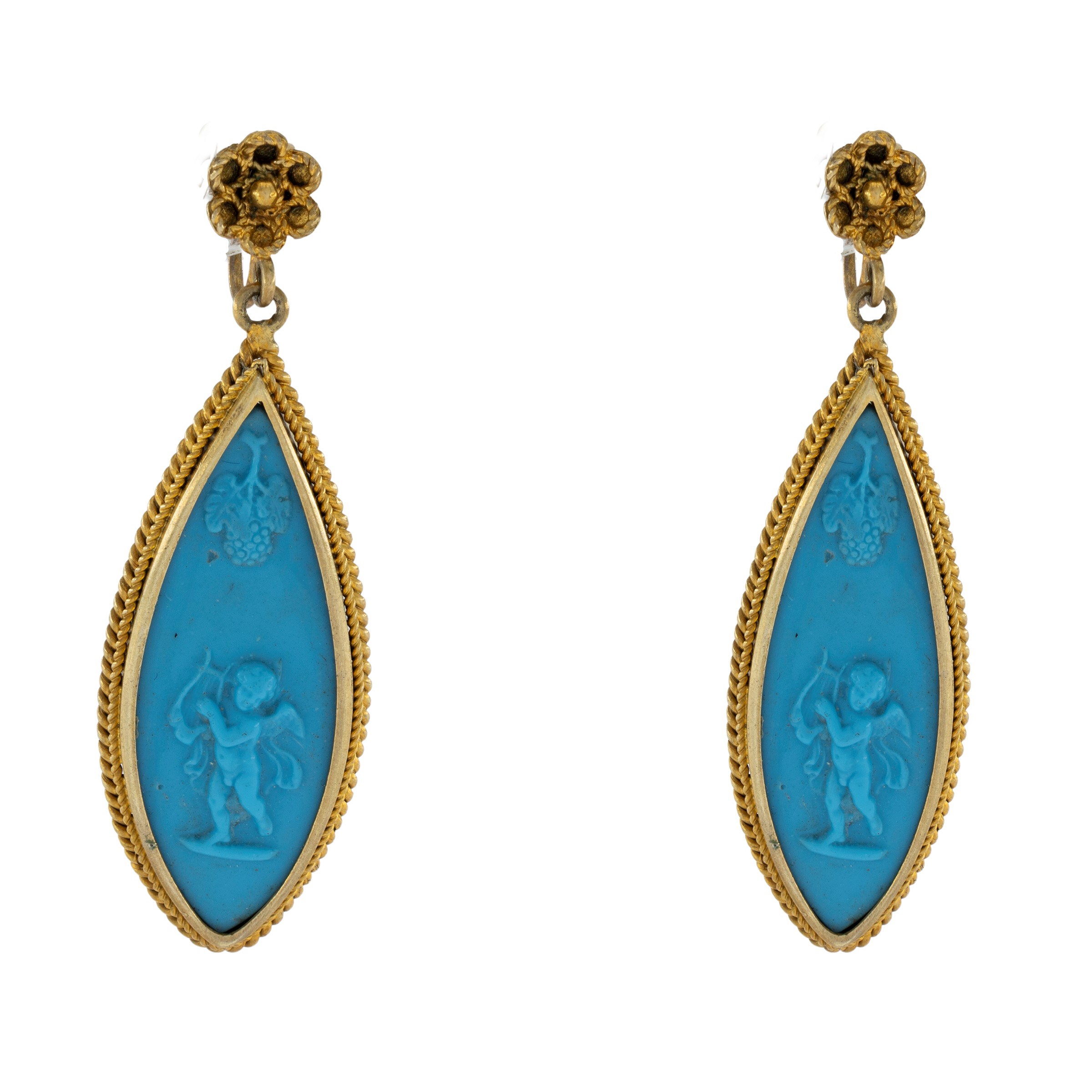 Antica parure in argento dorato e pasta di turchese