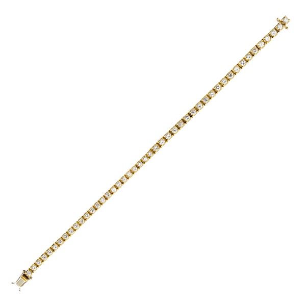 14kt yellow gold and diamonds tennis bracelet