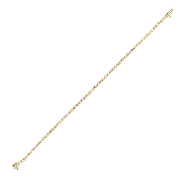 14kt yellow gold and diamonds tennis bracelet