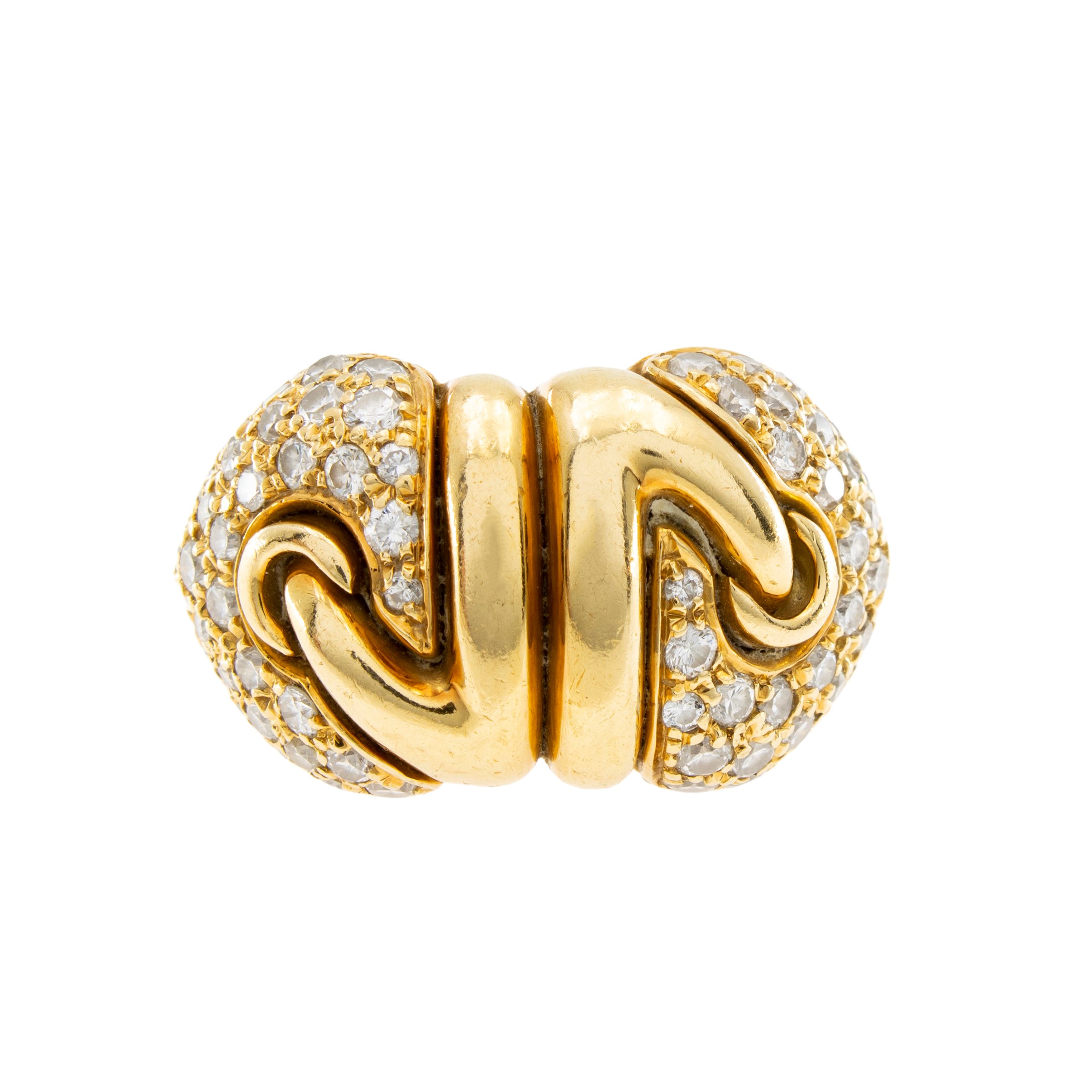 Bulgari demi parure composta da orecchini a lobo e anello