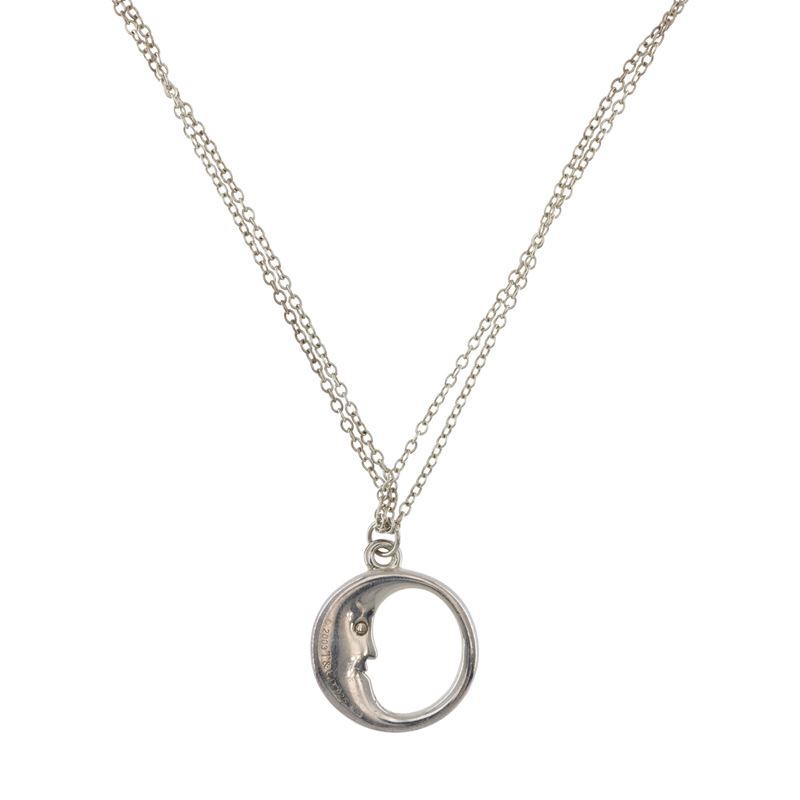 Tiffany & Co. collana con pendente mezza luna in argento 925