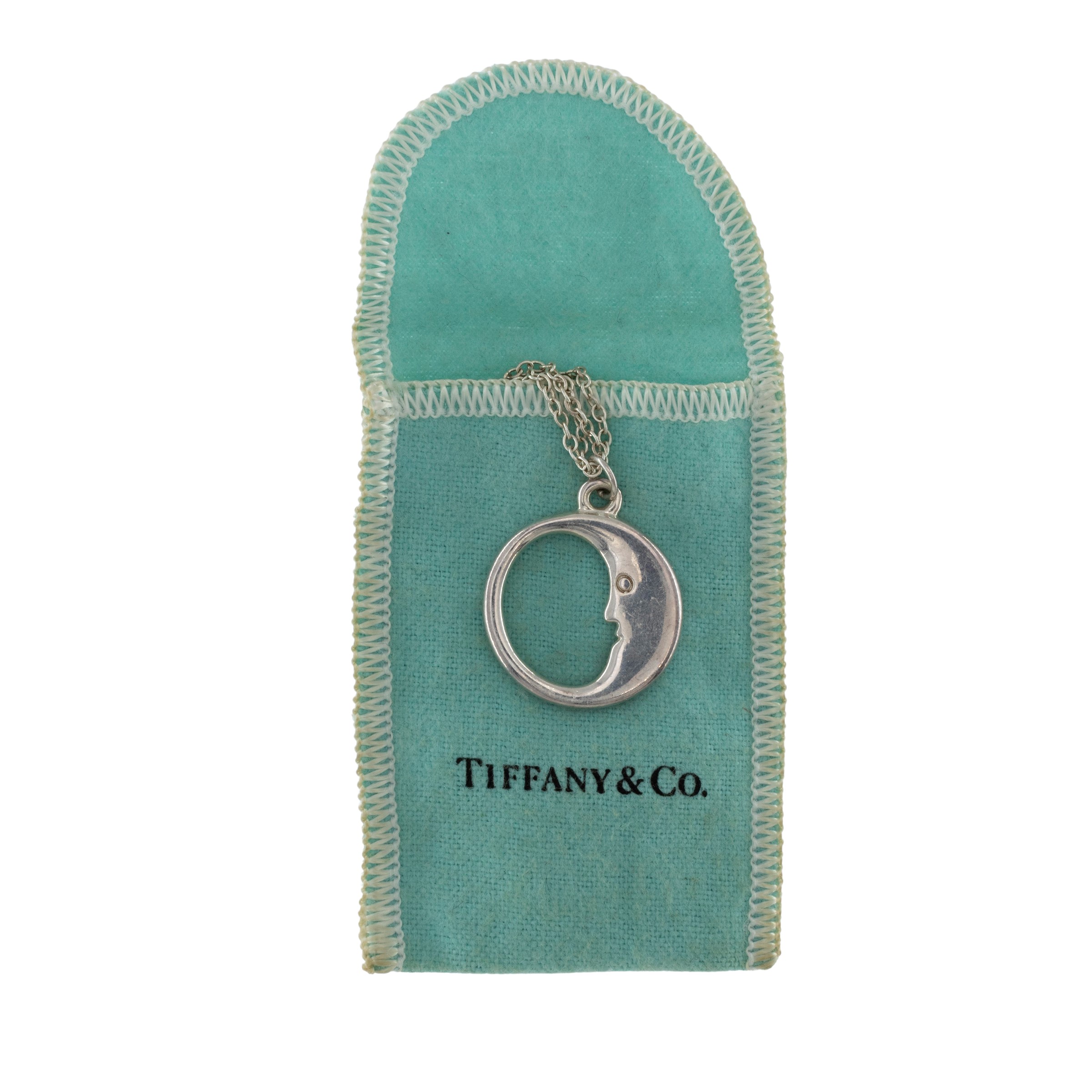 Tiffany & Co. collana con pendente mezza luna in argento 925