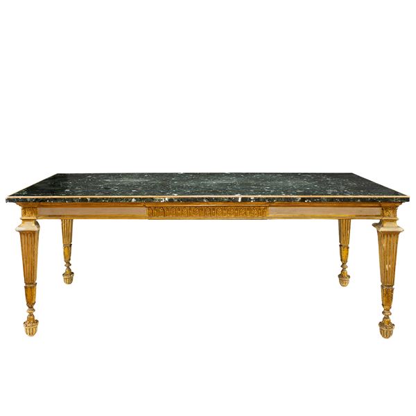 Carved, lacquered and gilded wooden table