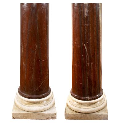 Coppia di Colonne in Marmo Rosso Antico
