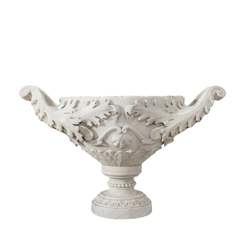 Grande Alzata in Marmo Bianco Statuario
