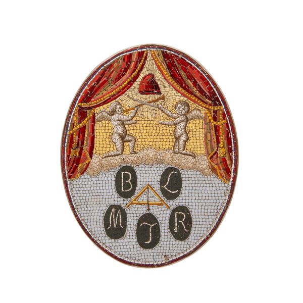 Oval micromosaic plaque