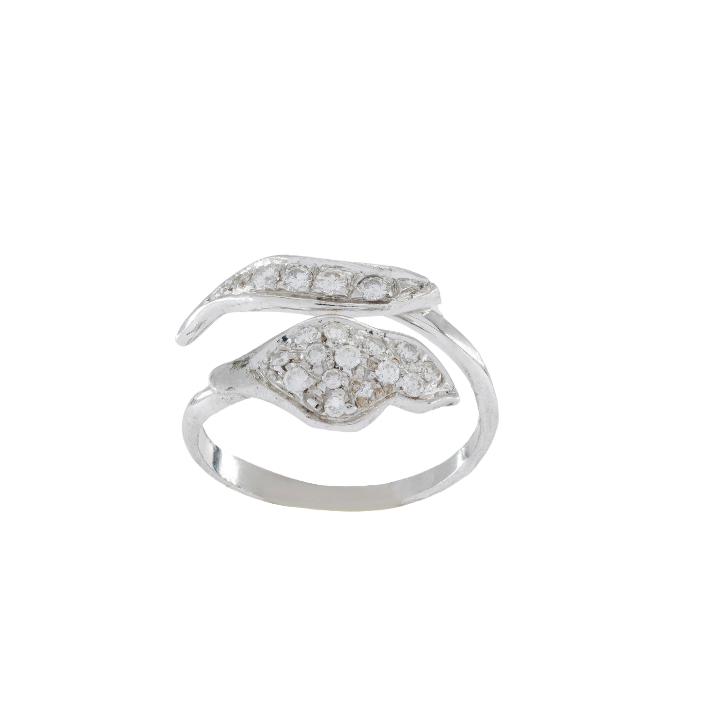 Anello a serpente in oro bianco 18kt e diamanti