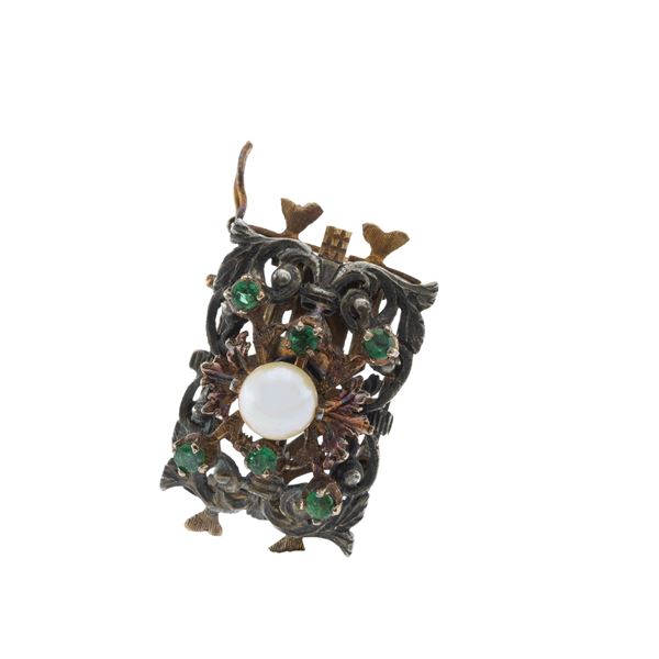 Chiusura in oro giallo 18kt e argento