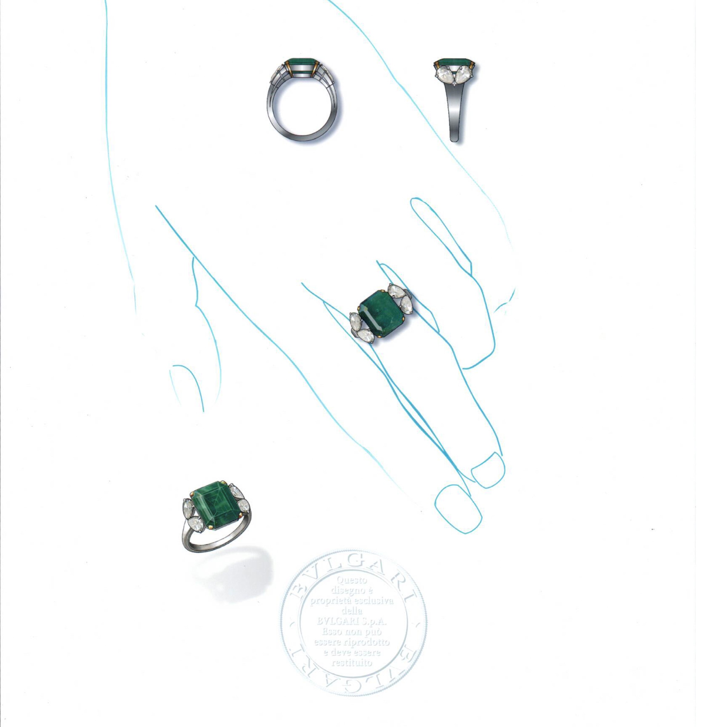 Bulgari Anello con Smeraldo Naturale Colombiano