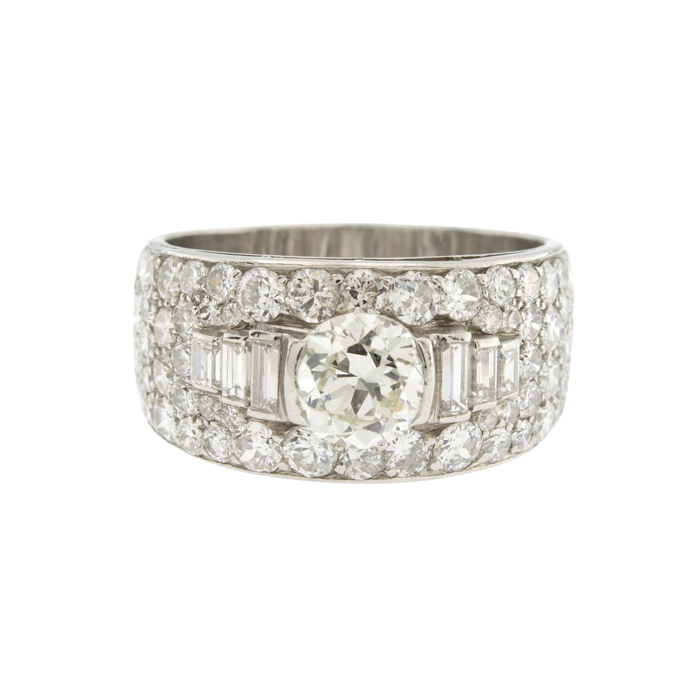 Bulgari Anello Fascia in Platino con Diamante