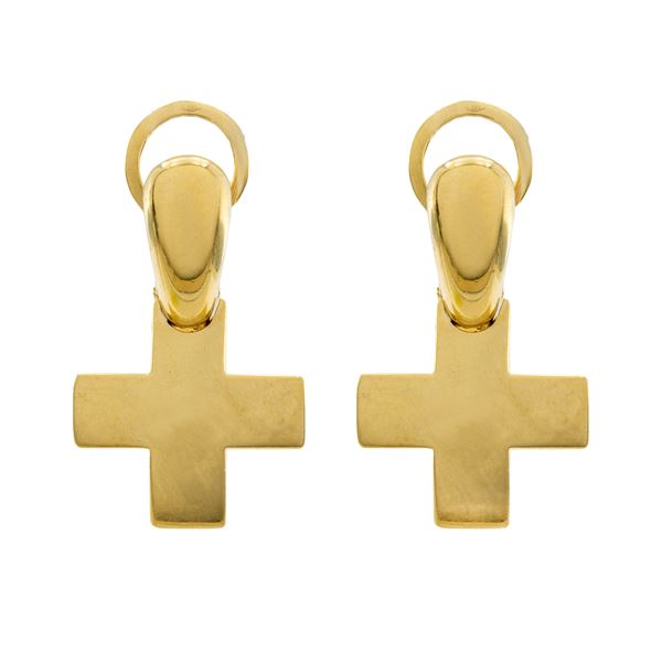 Pomellato pendant cross earrings