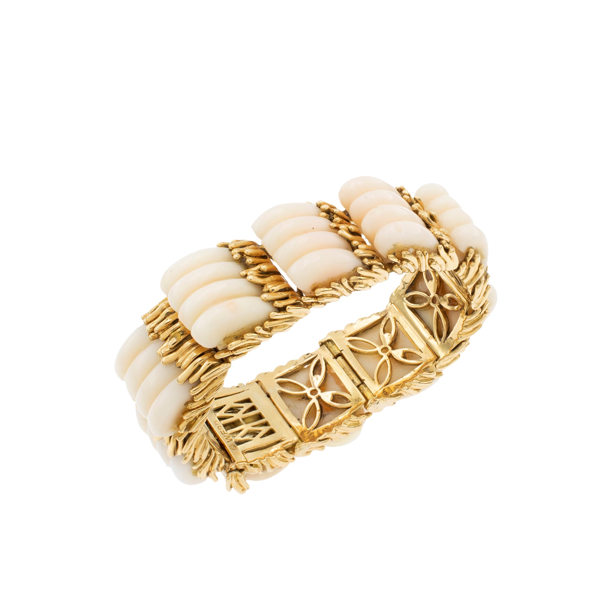 Webb Bracciale in Oro Giallo 18kt e Corallo