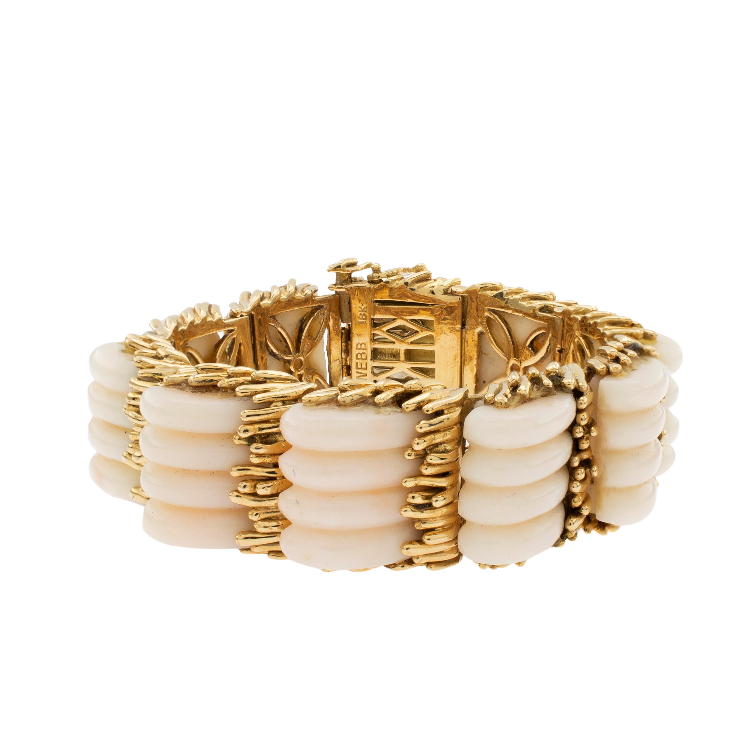 Webb Bracciale in Oro Giallo 18kt e Corallo