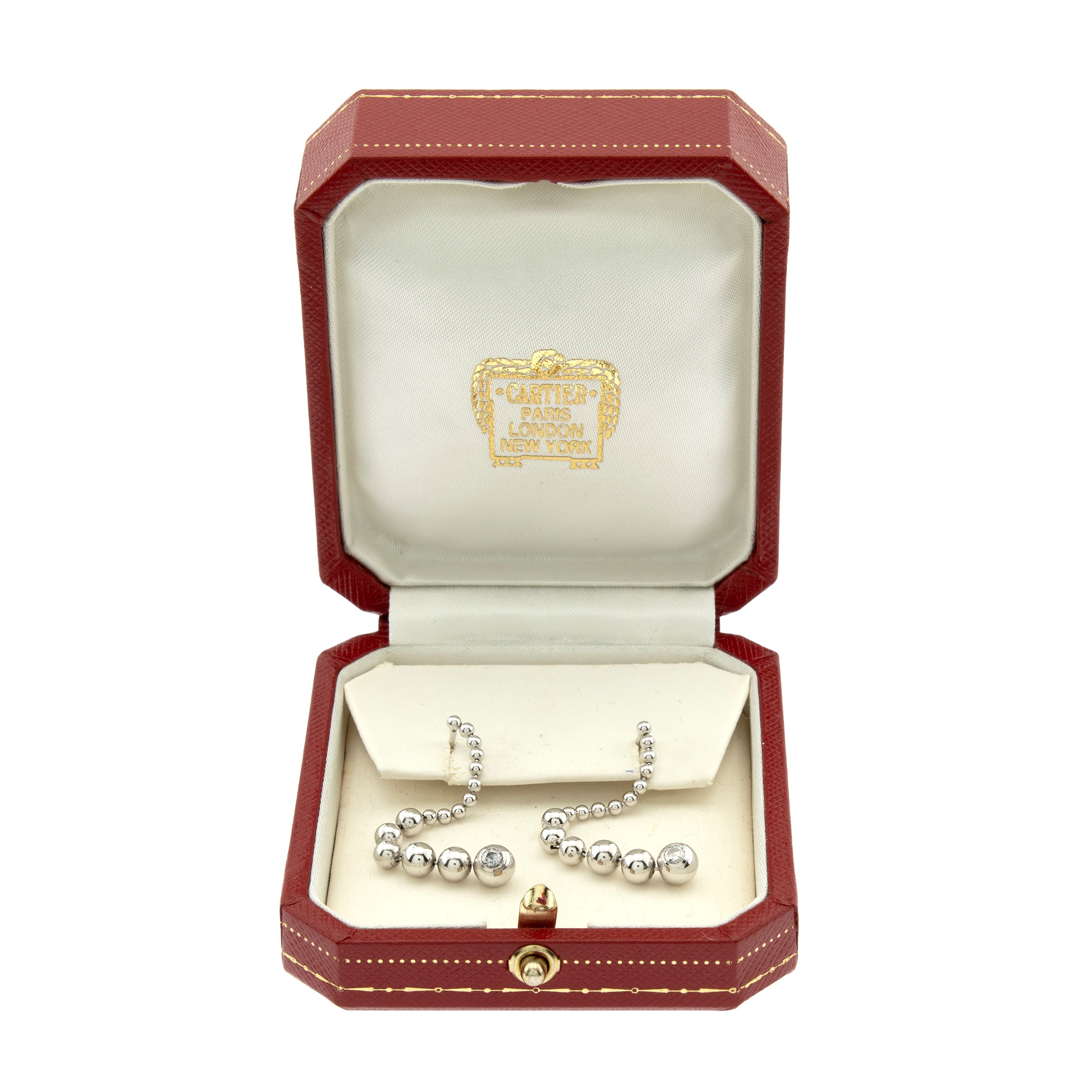 Cartier orecchini pendenti collezione Perles des Diamants