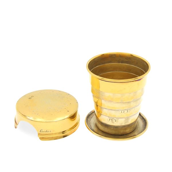 Cartier, an English vermeil folding hunting cup