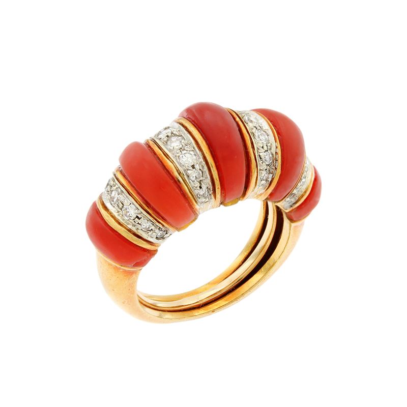Anello in Oro Giallo e Bianco 18kt