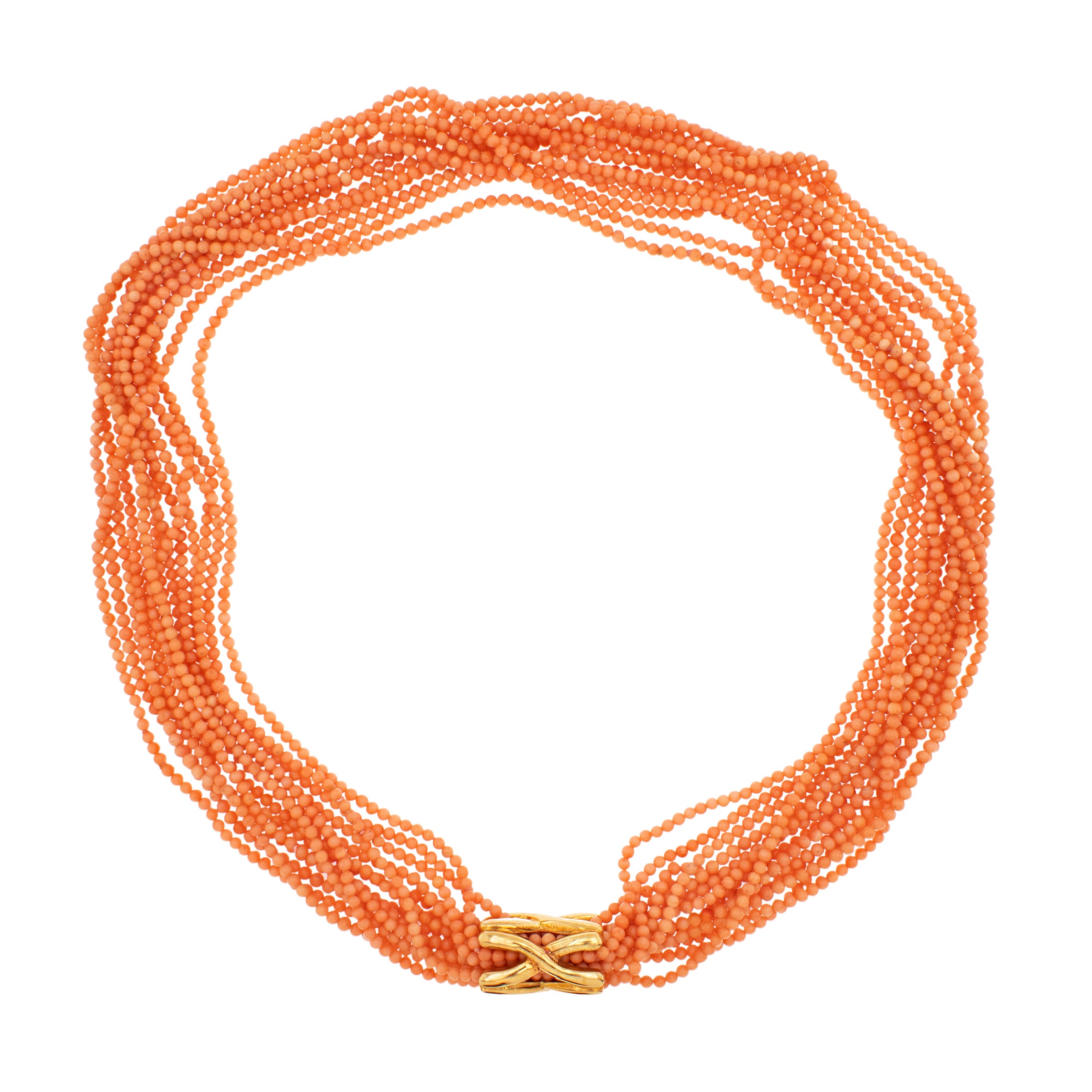 Lunga Collana di Corallo Rosa