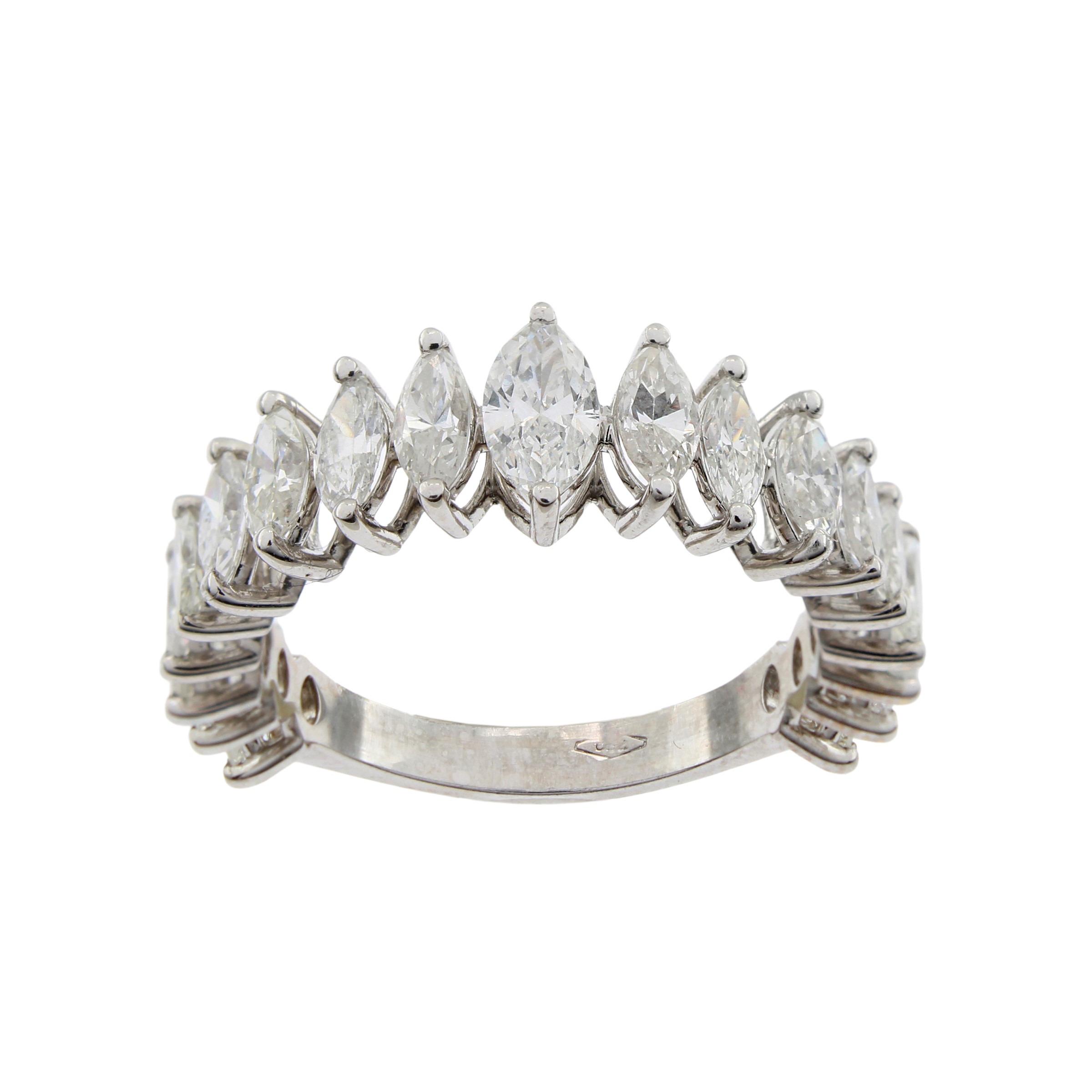 Anello Rivière in Oro Bianco 18kt e Diamanti