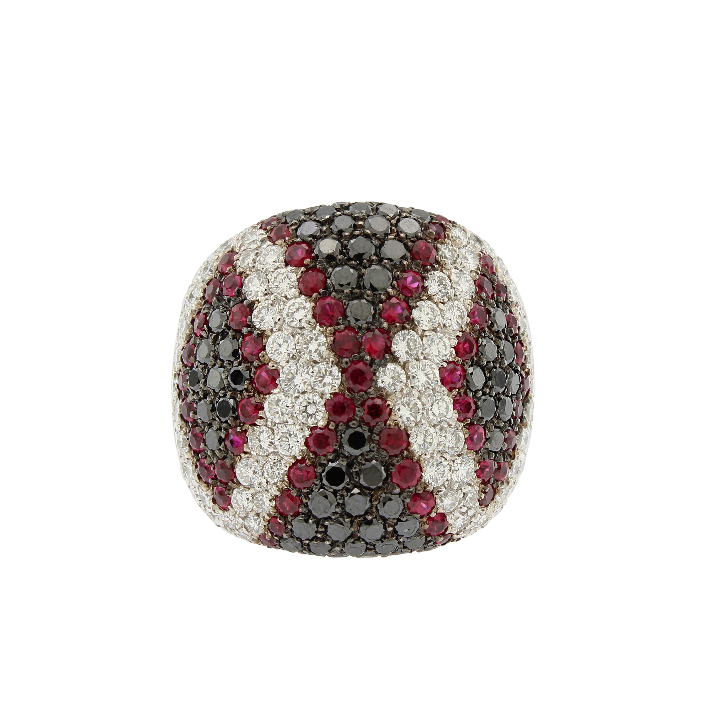 Anello in Oro Bianco 18kt a Motivo Geometrico