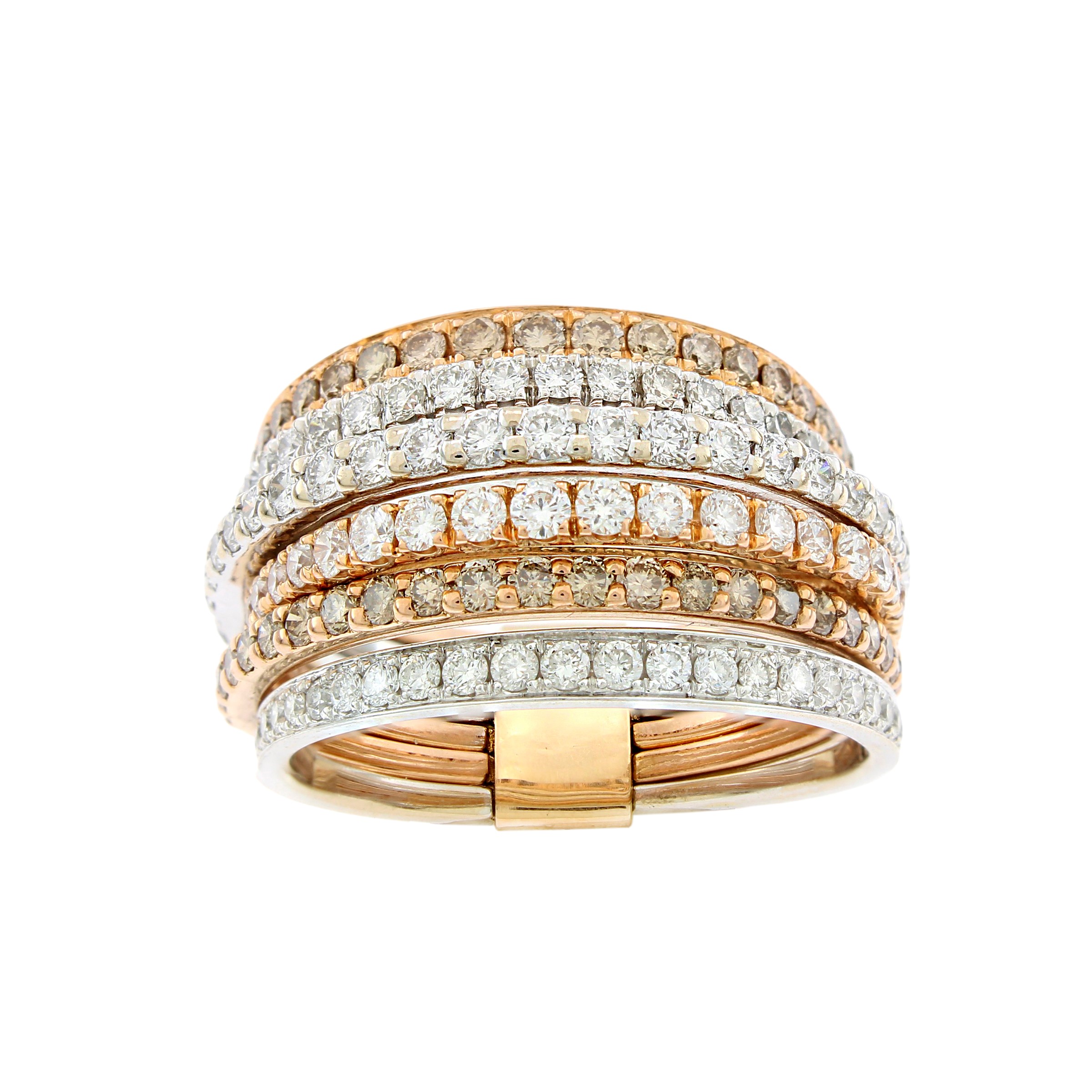 Crivelli anello sei fedi in oro bianco e rosa 18kt