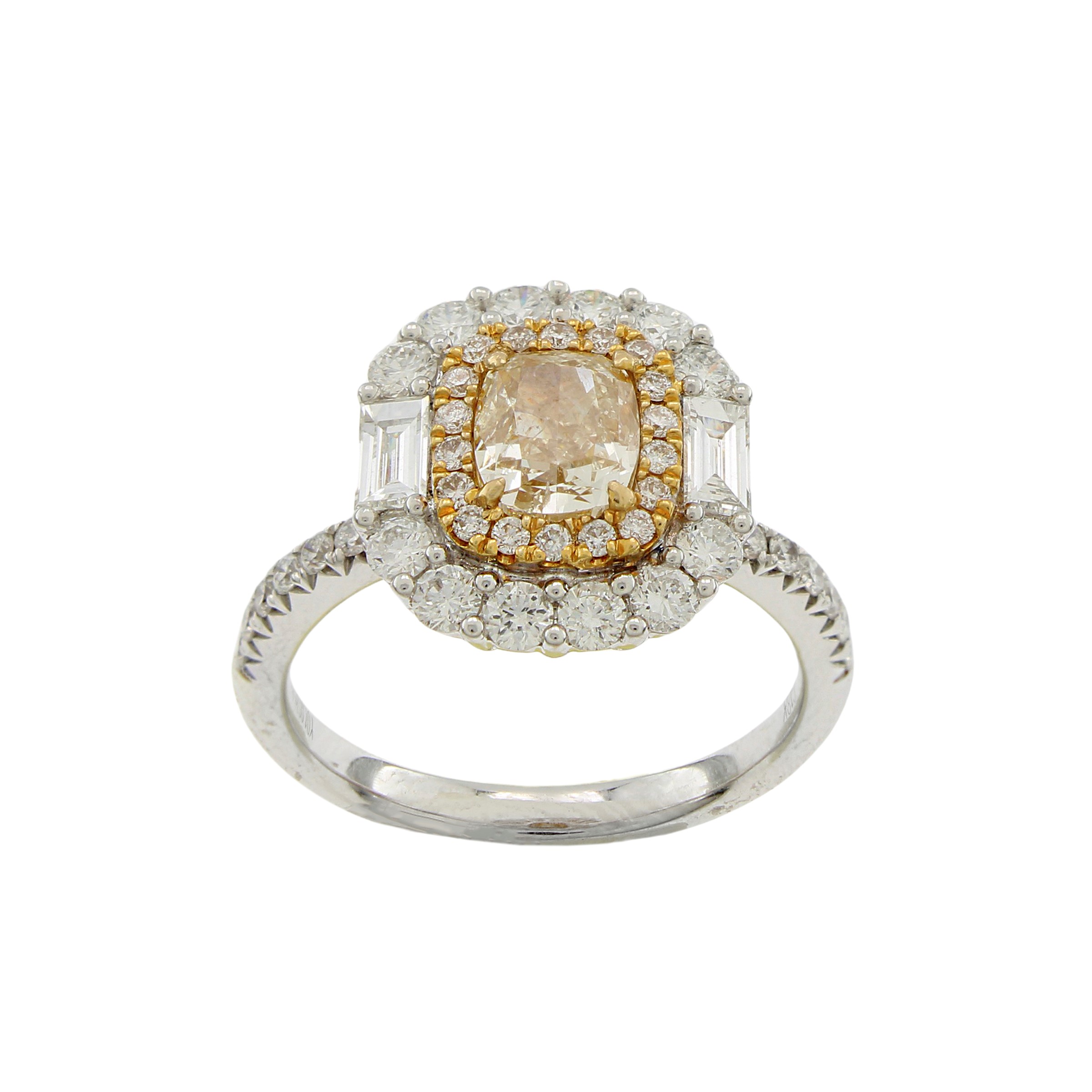 Anello in Oro Bianco 18kt Diamante Fancy Yellow