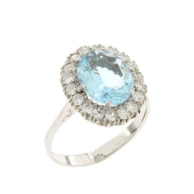Anello in Oro Bianco 18kt con Acquamarina