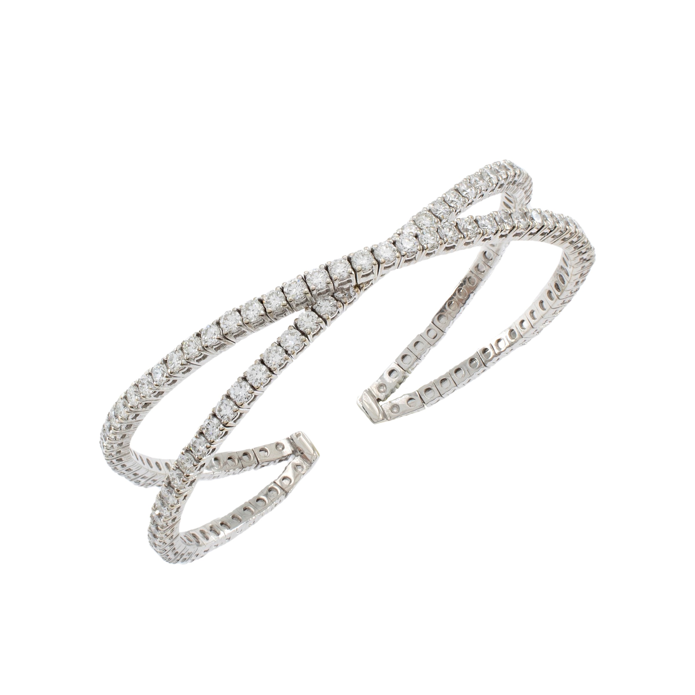 Bracciale tennis incrociato a manetta