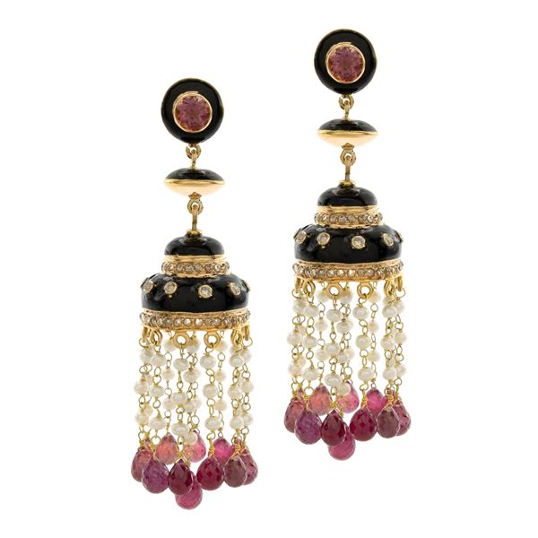 Orecchini pendenti in oro giallo 18kt