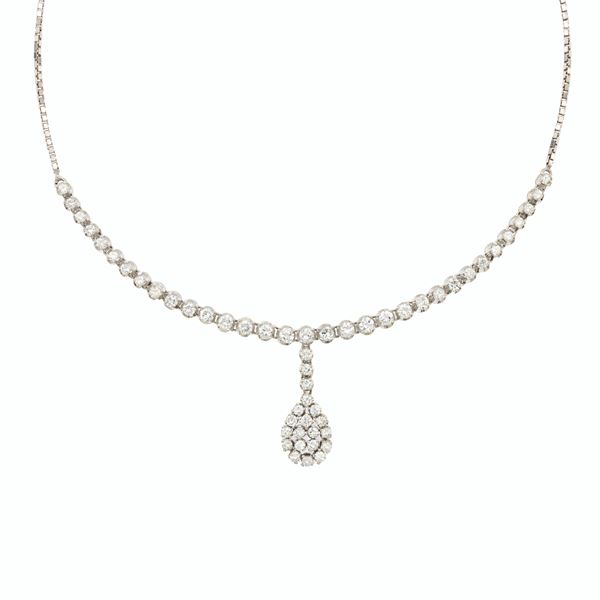Collana in oro bianco 18kt e diamanti