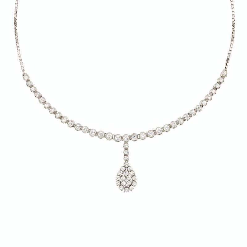 Collana in Oro Bianco 18kt e Diamanti