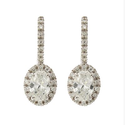 Orecchini a Monachina in Oro Bianco 18kt