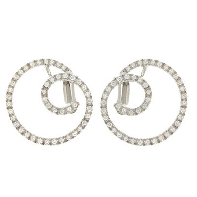 Orecchini Spirale in Oro Bianco 18kt e Diamanti