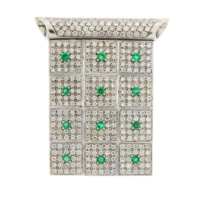 Pendente a Motivo Geometrico in Oro Bianco 18kt