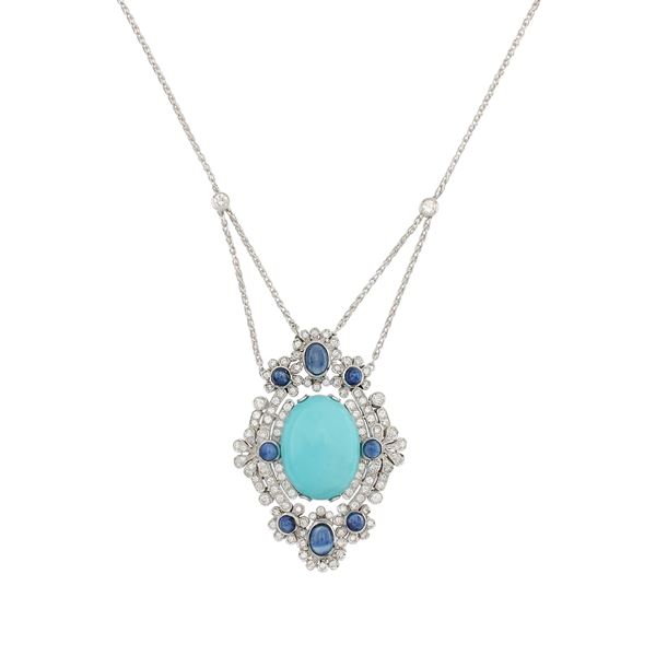 Collana con pendente in oro bianco 18kt
