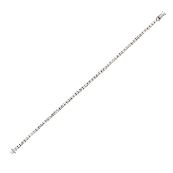 Bracciale tennis in oro bianco 18kt e diamanti