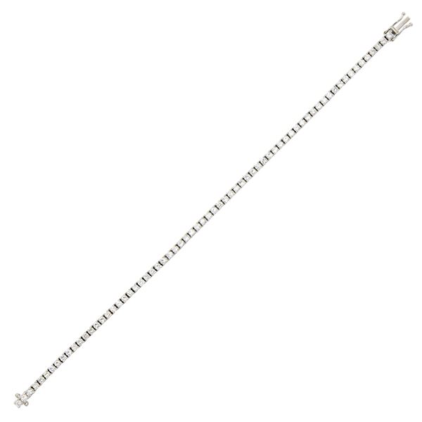 Bracciale tennis in oro bianco 18kt e diamanti