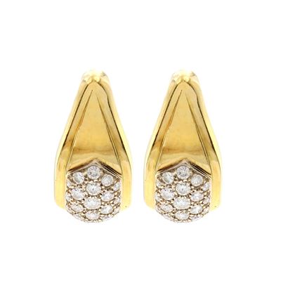 Orecchini a Lobo in Oro Giallo 18kt e Diamanti