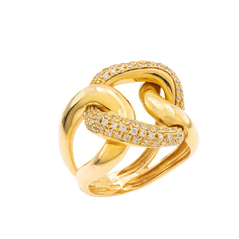 Anello in oro rosa 18kt e diamanti