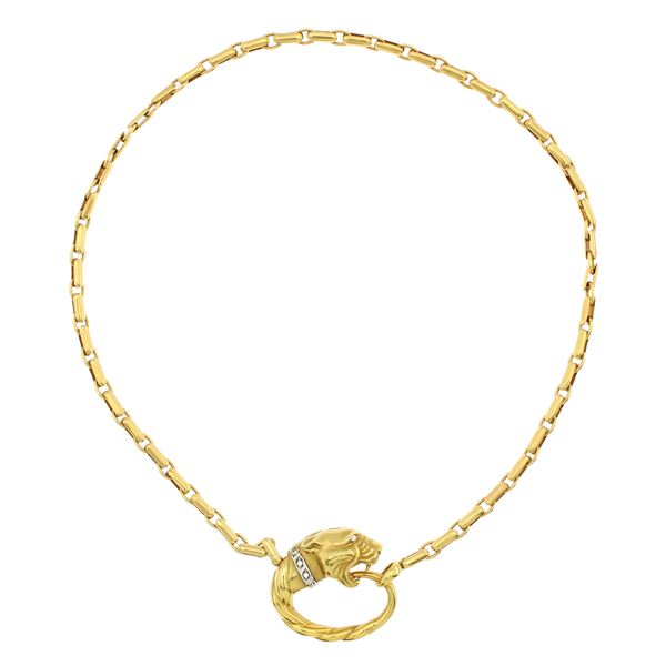 Collana Pantera in oro giallo 18kt