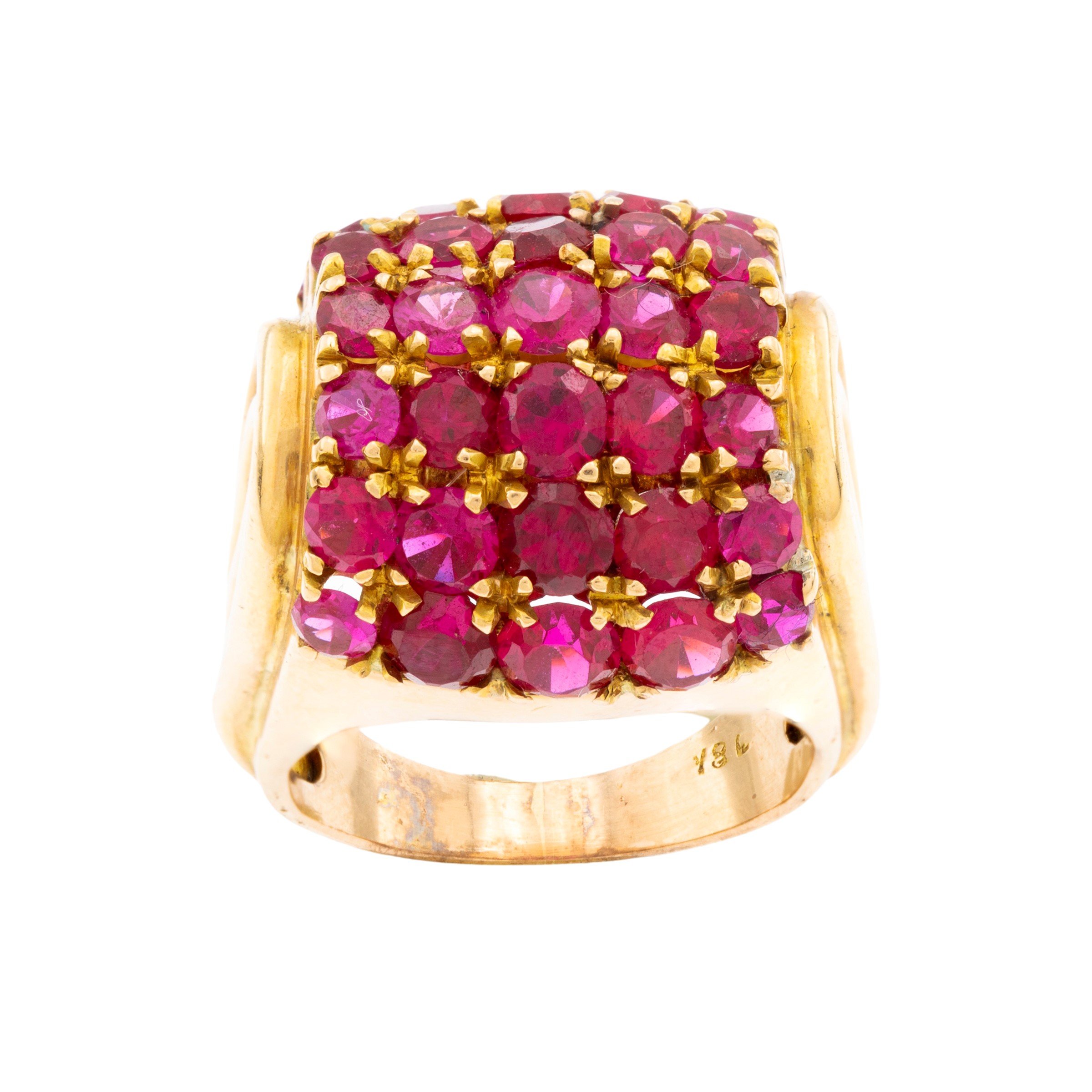 Anello a Ponte in Oro Rosa 18kt e Rubini