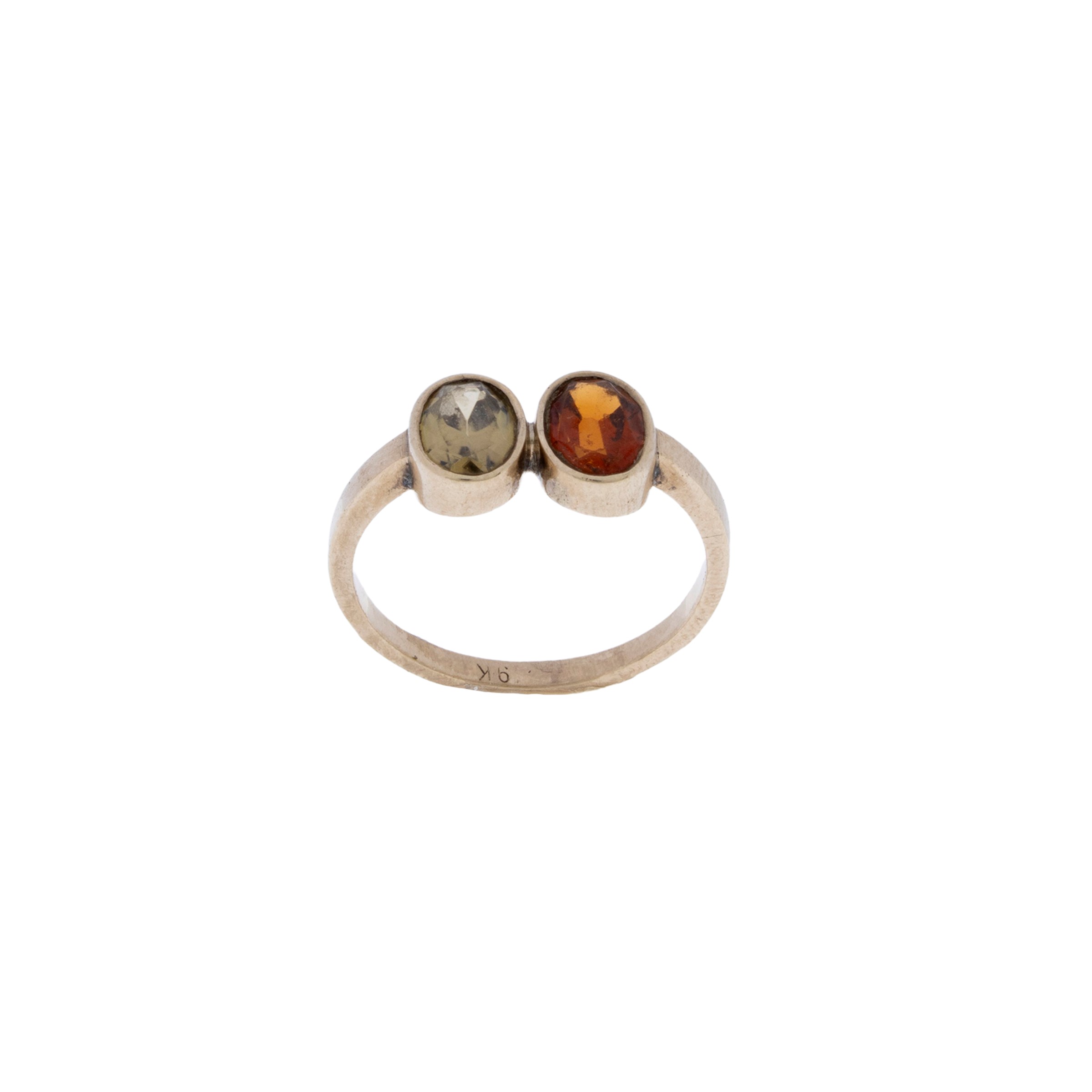 Anello in oro giallo 9kt con quarzi citrini