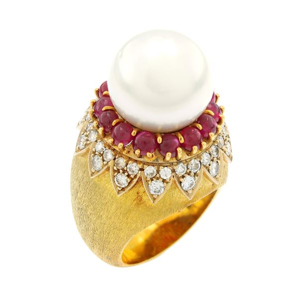 Anello cocktail in oro giallo 18kt