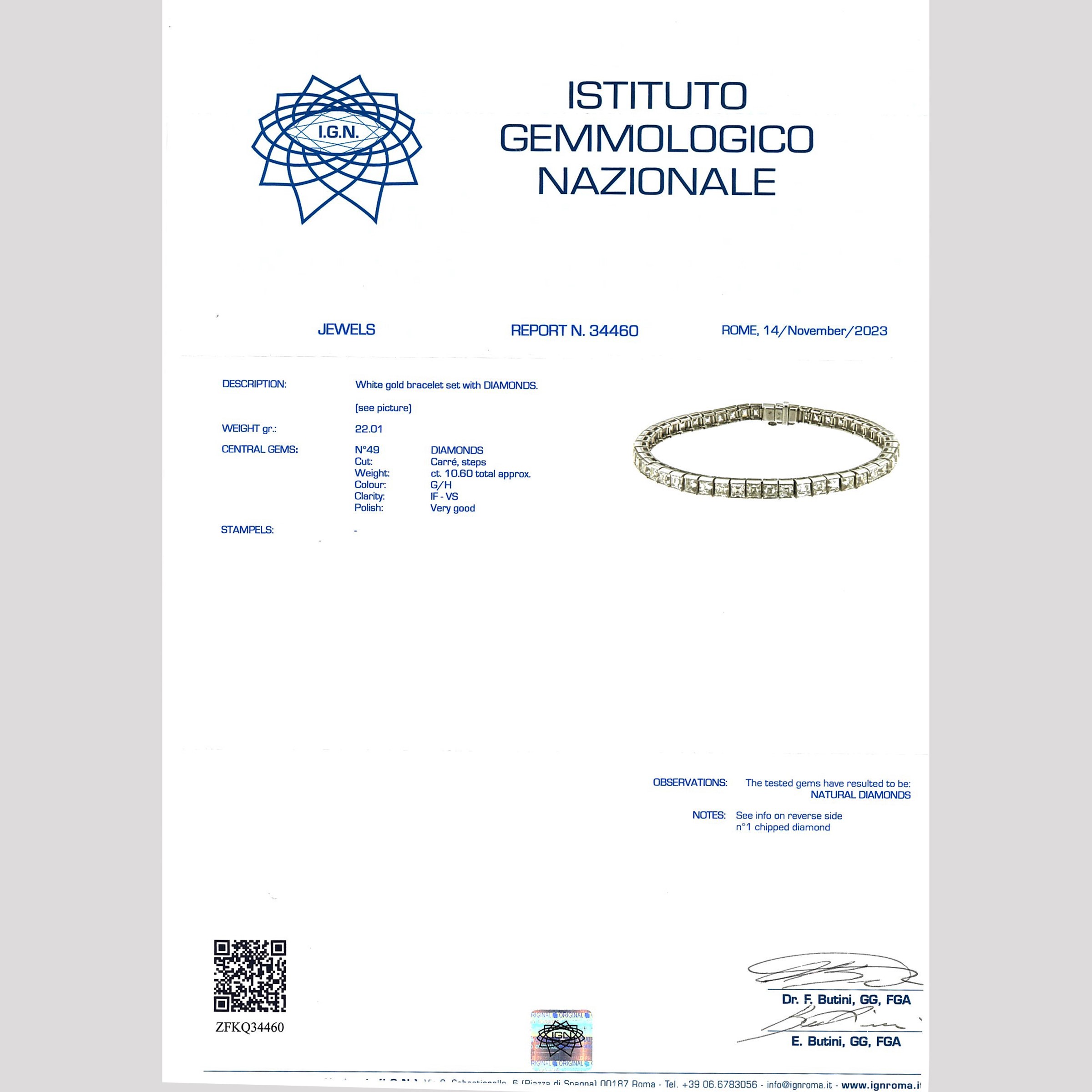 Bracciale Tennis in Oro Bianco 18kt