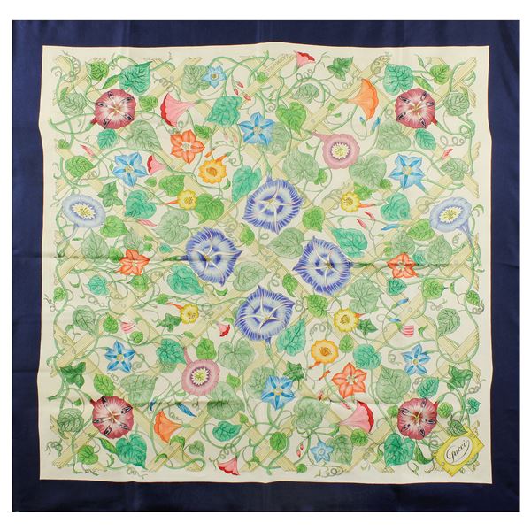 Gucci foulard vintage a motivo floreale