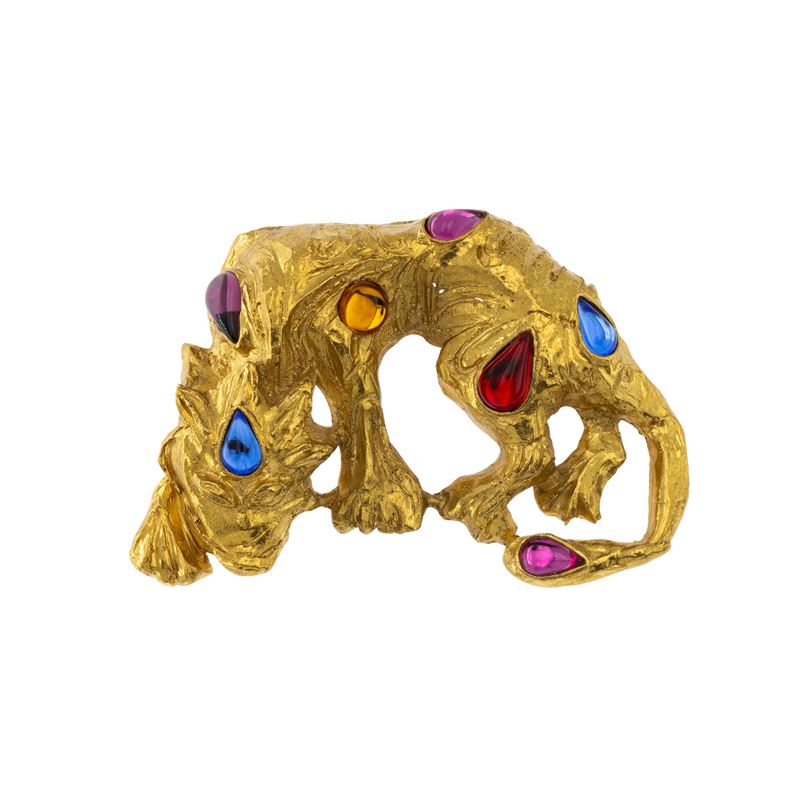 Scherrer Paris spilla pantera bijou vintage